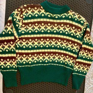 XS/S Hudson Bay Co Sweater Green Cream Brown